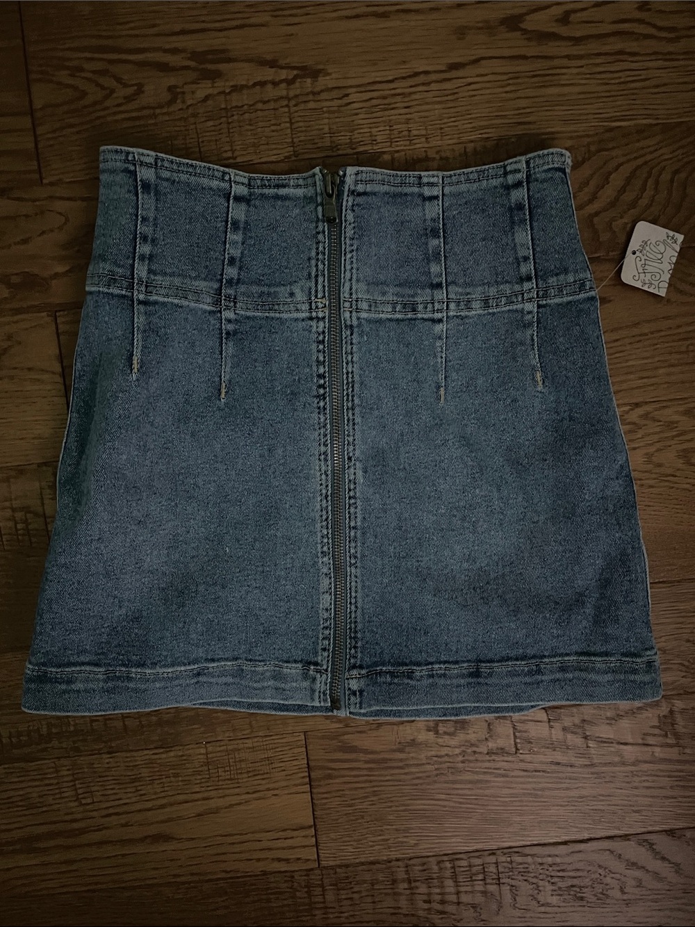NWT Free People Denim Mini Skirt with Front Zip